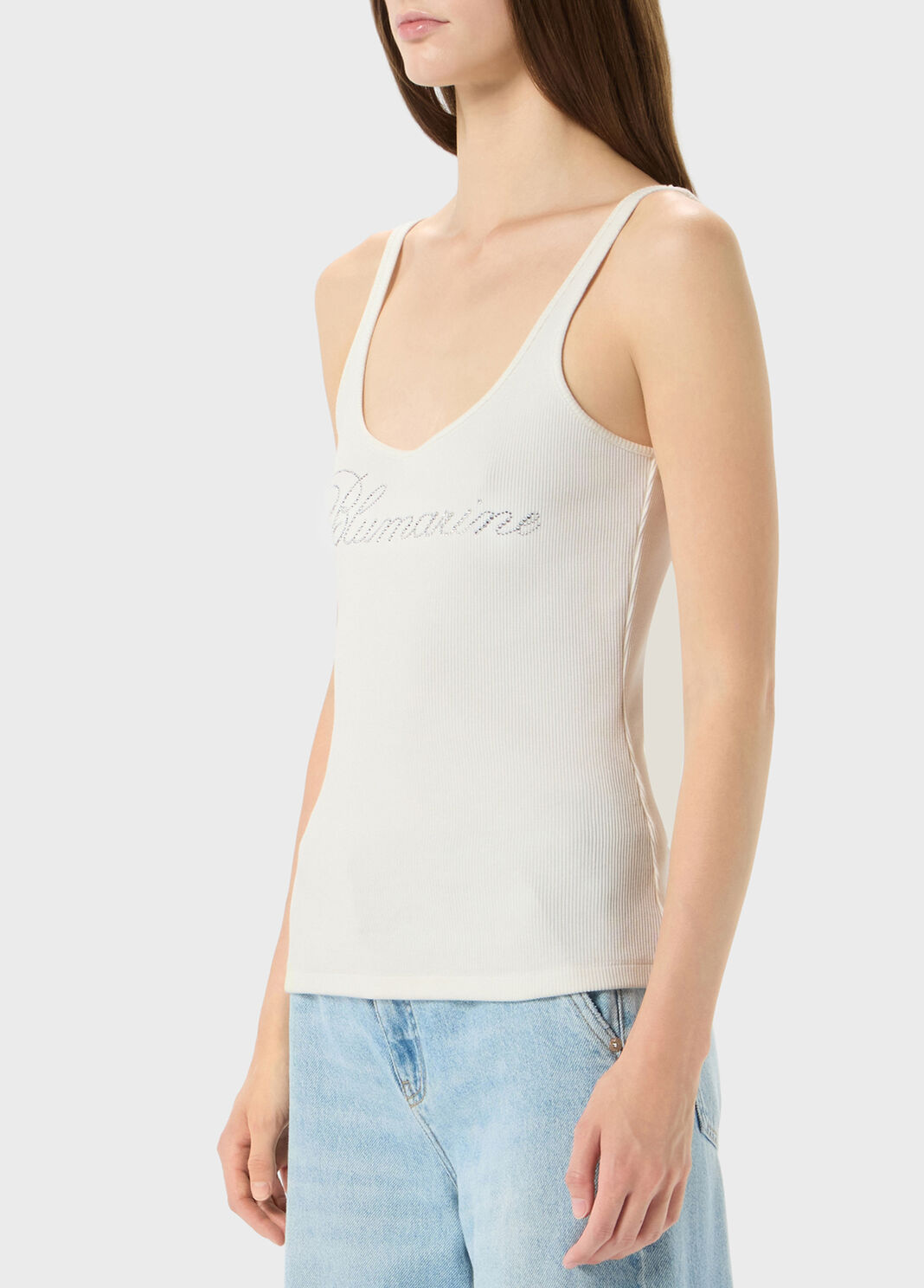 Jersey vest top with embroidery  Blumarine - large image number 2