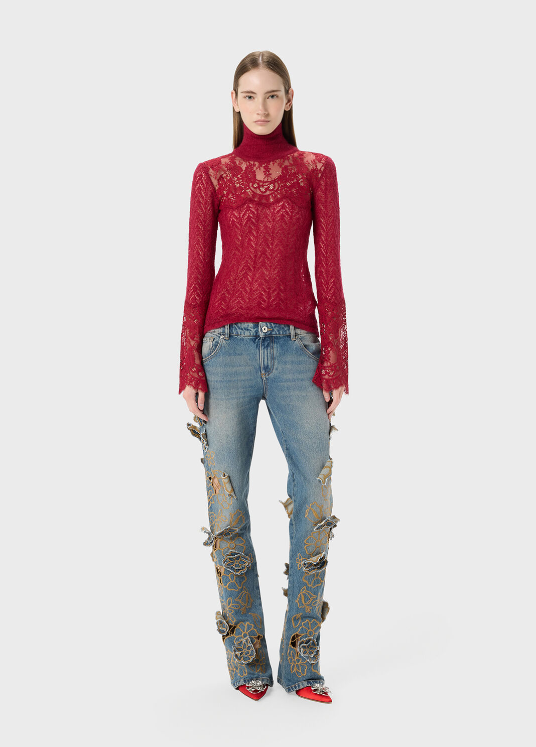 Lace detail knitted top  Blumarine - large image number 3