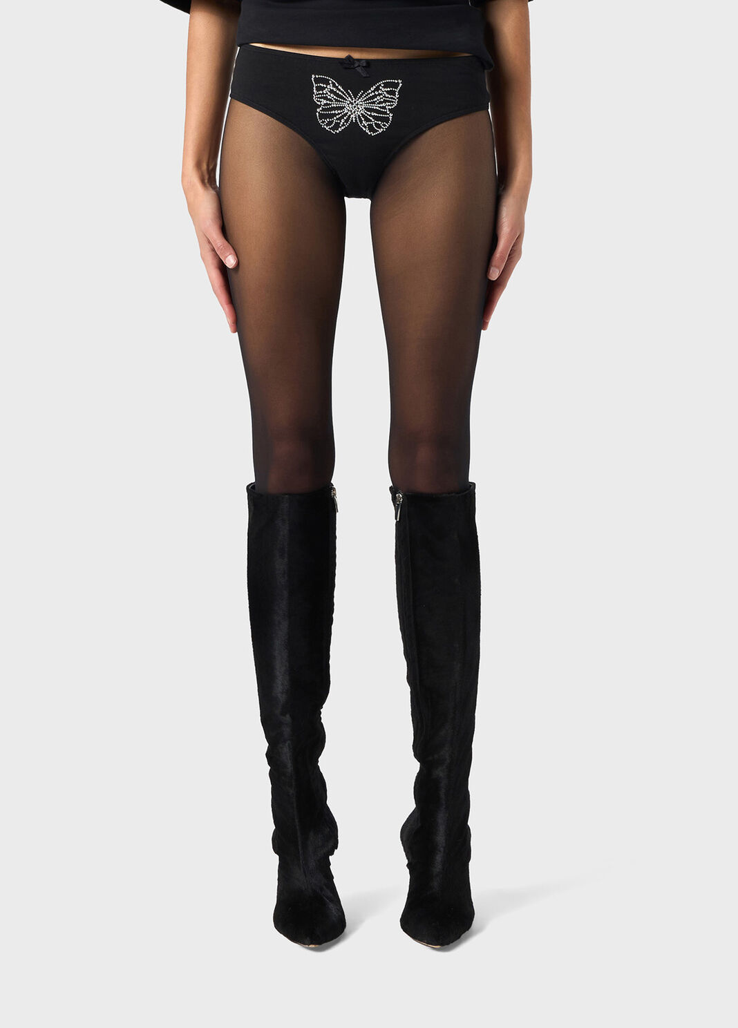 Culotte en jersey extensible avec perles brod&eacute;es  Blumarine - large image number 0