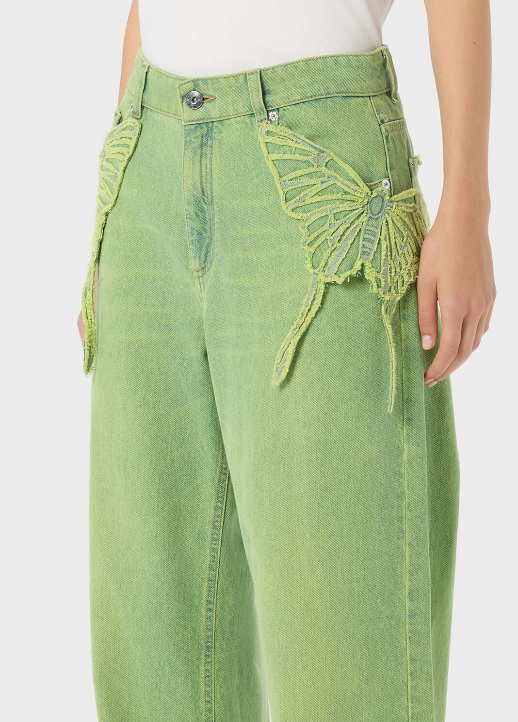 Wide leg jeans with butterfly embroidery  Blumarine - large image number 2