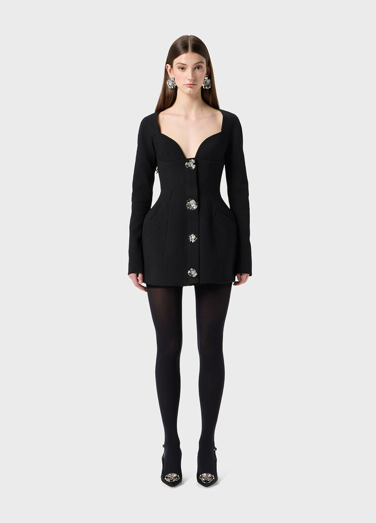 Short dress in crêpe with jewel buttons  Blumarine - large image number 0