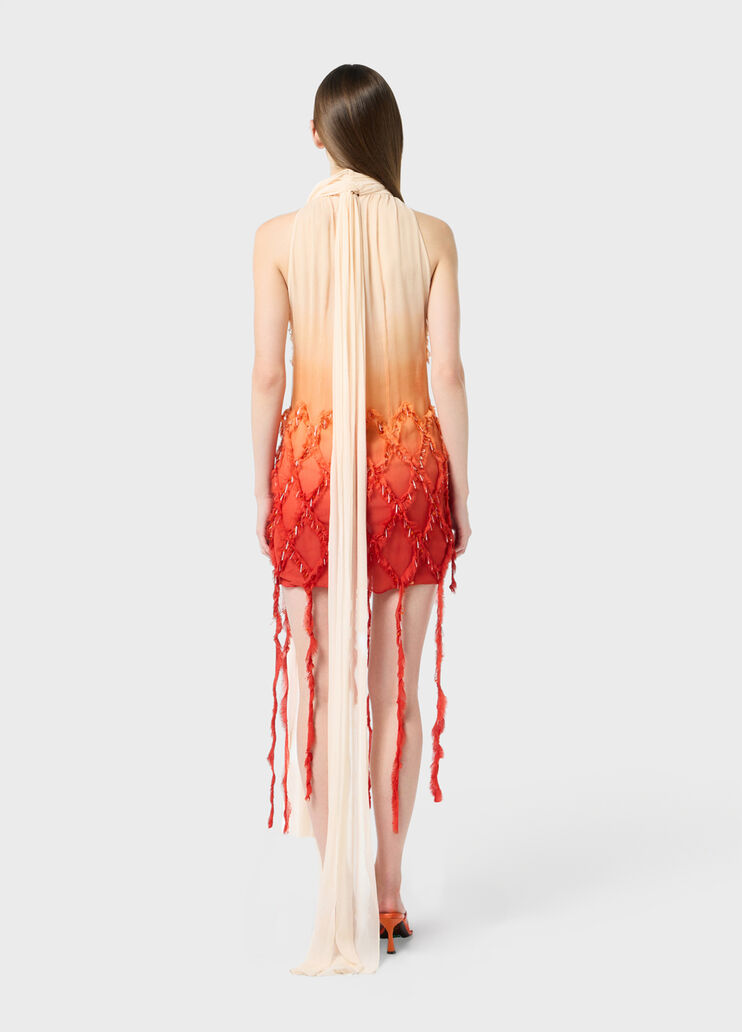 Kurzes Kleid aus Georgette mit von Hand angebrachter Stickerei  Blumarine - large image number 1