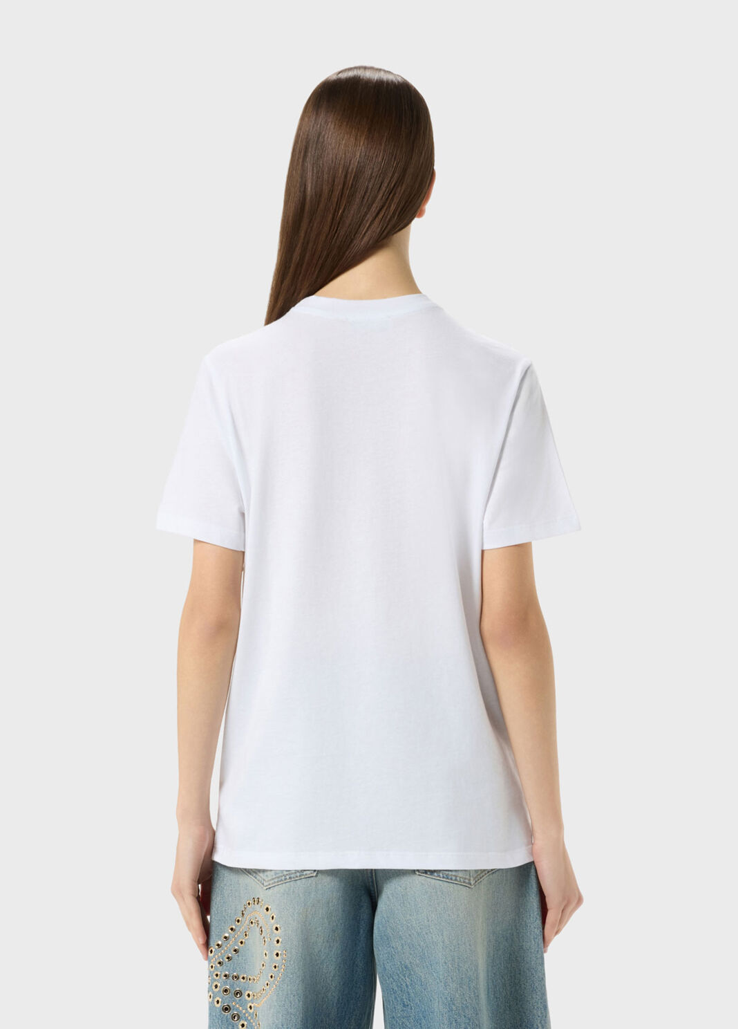 Jersey T-shirt with rhinestone embroidery with small decorations  Blumarine - large image number 1