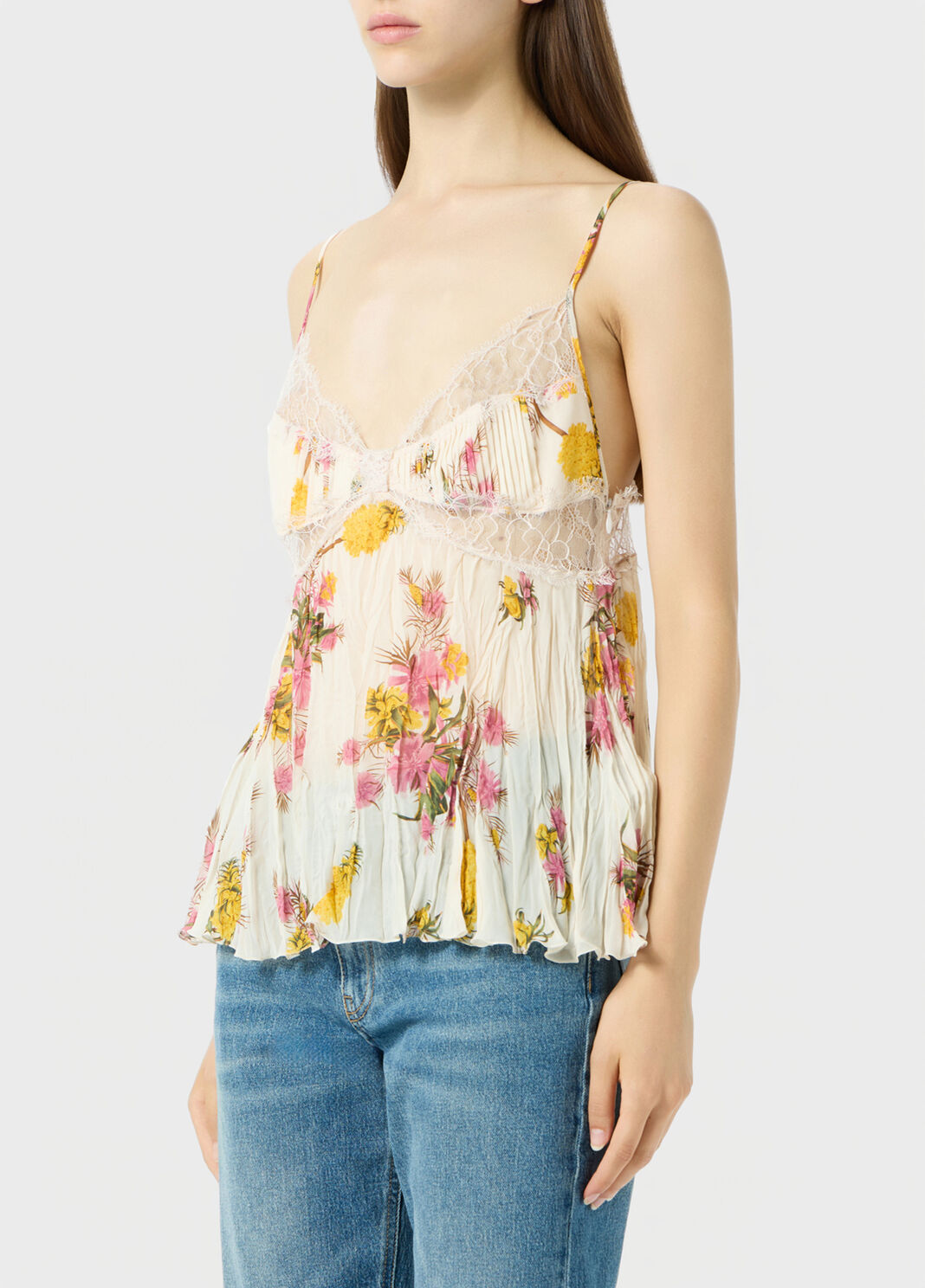 Georgette top with lace inserts  Blumarine - large image number 2