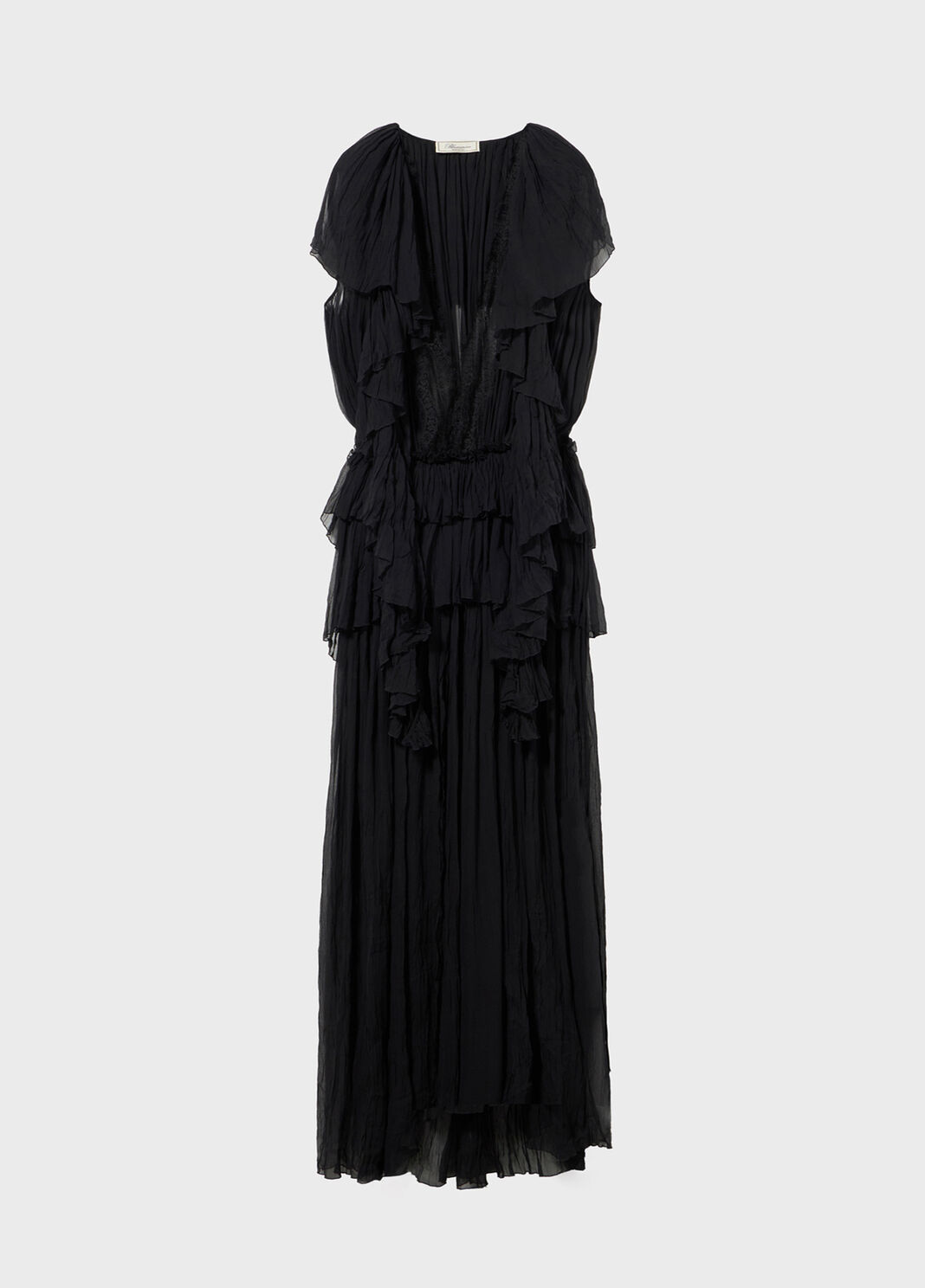 Long pleated georgette dress with lace insert  Blumarine - large image number 4