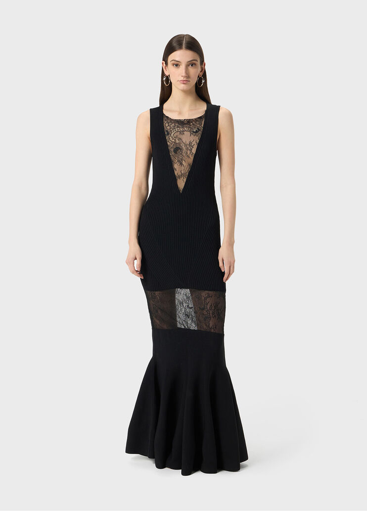 Robe longue en maille avec dentelle  Blumarine - large image number 3