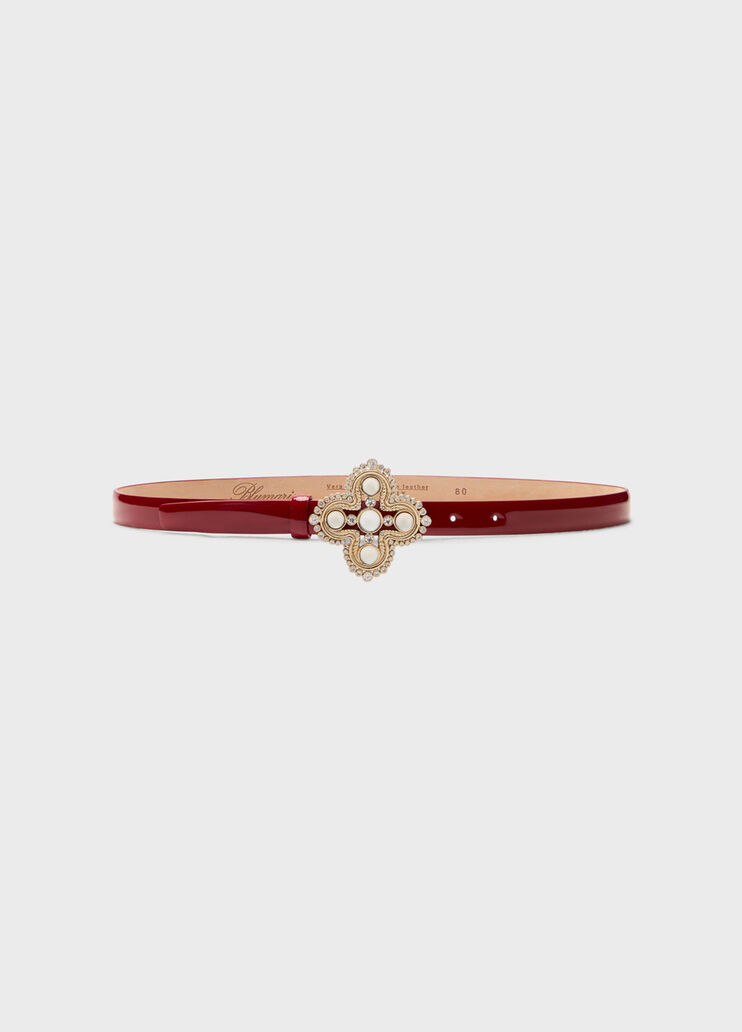 Ceinture en cuir verni avec boucle rosace en m&eacute;tal  Blumarine - medium