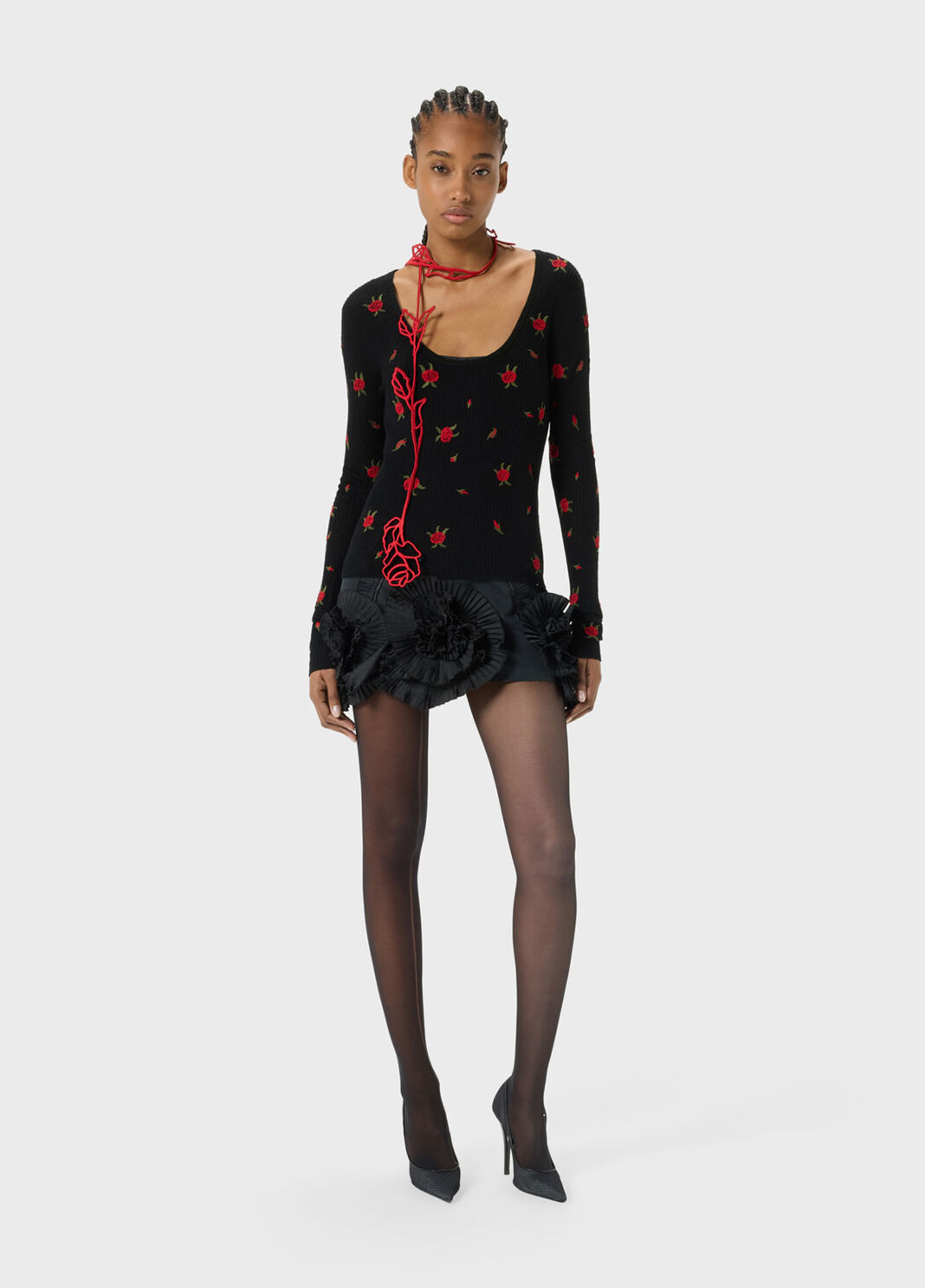 Wool jumper with rose embroidery  Blumarine - large image number 3