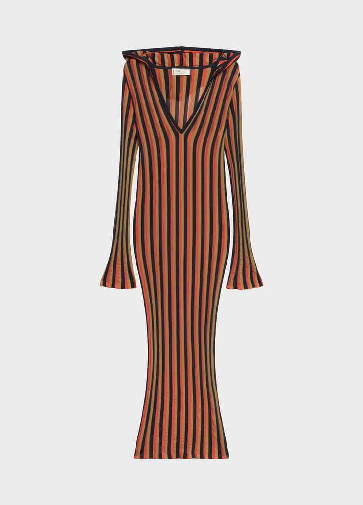 Long striped knit dress with hood  Blumarine - medium