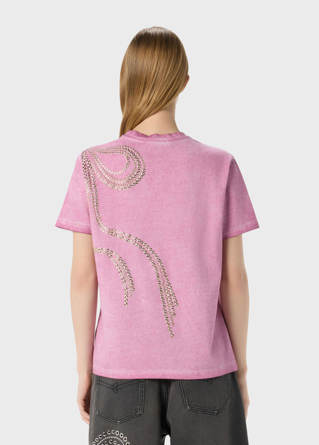 T-shirt in jersey con borchie e occhielli  Blumarine - large image number 1