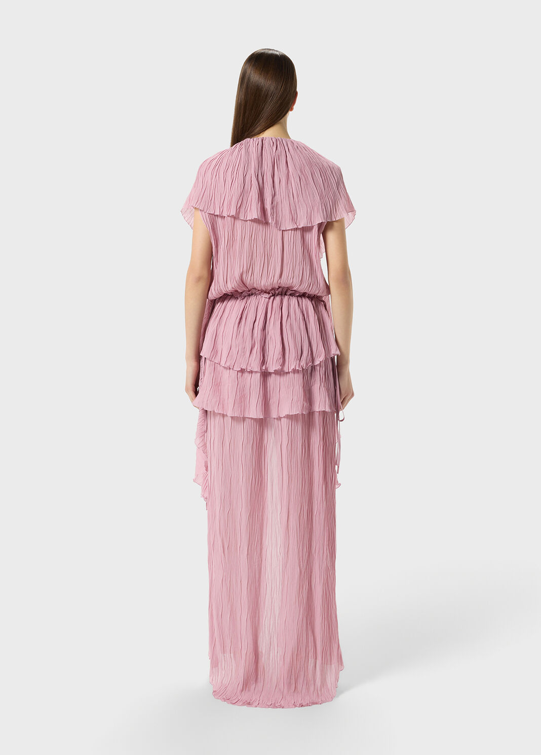 Long pleated georgette dress with lace insert  Blumarine - large image number 1