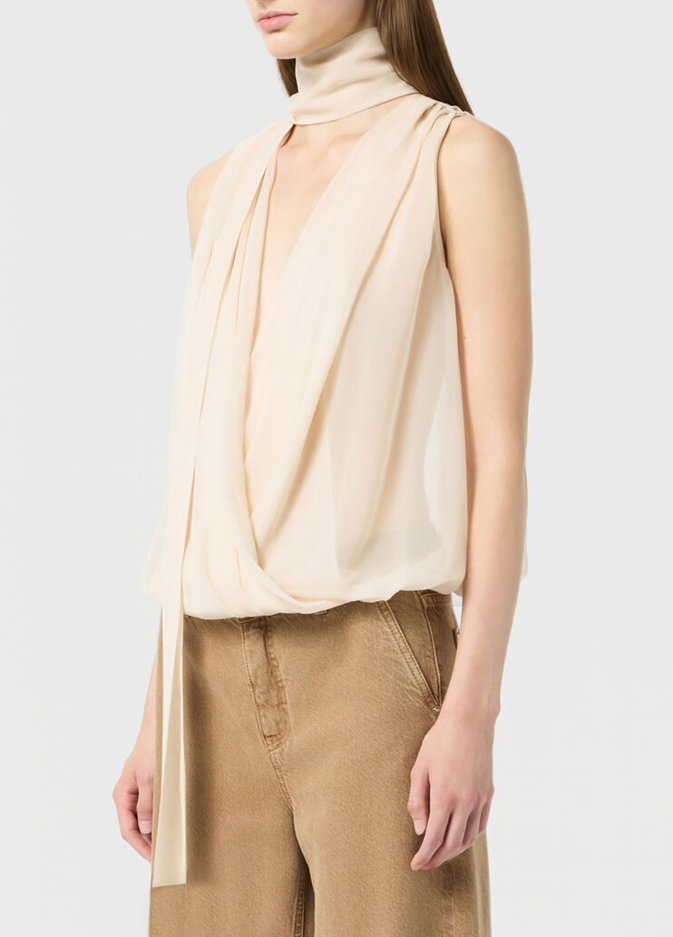 Georgette wrap top with pussy-bow  Blumarine - large image number 2