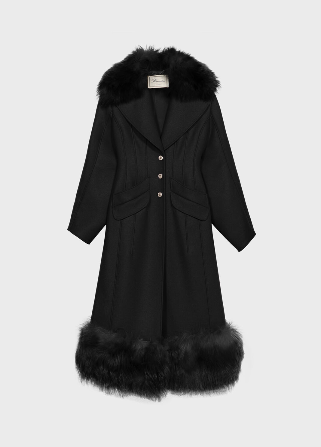 Wool coat with fur  Blumarine - large image number 4
