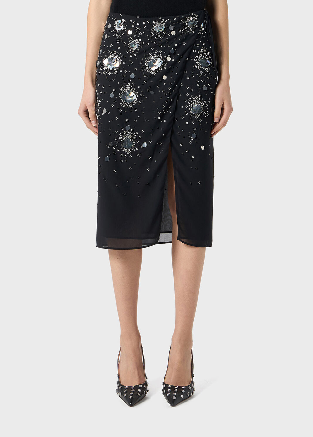 Georgette skirt with hand embroidery  Blumarine - large image number 0