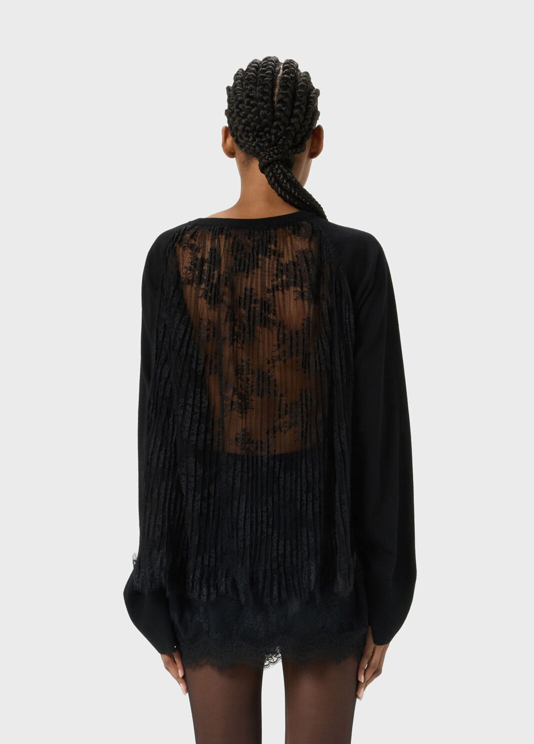 Wool jumper with pleated tulle back  Blumarine - large image number 1