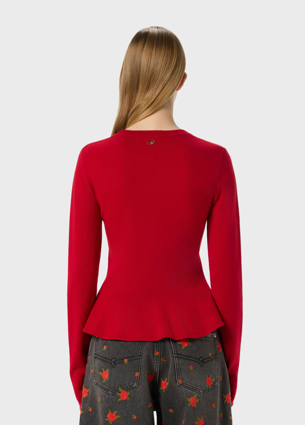 Jumper with patent leather brooch and undulated hem  Blumarine - large image number 1