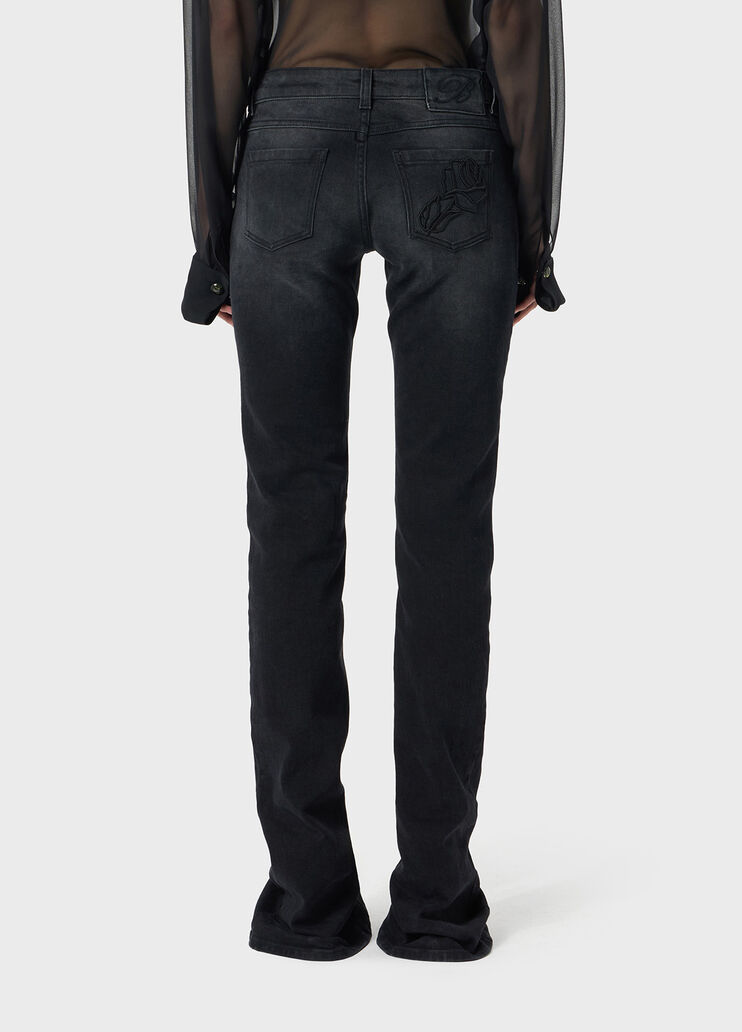 Skinny jeans with rose embroidery  Blumarine - large image number 1