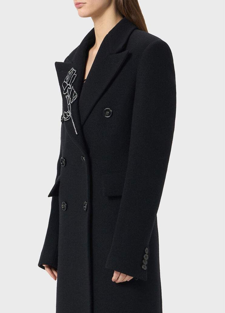 Double-breasted coat with rhinestones embroidery  Blumarine - large image number 2