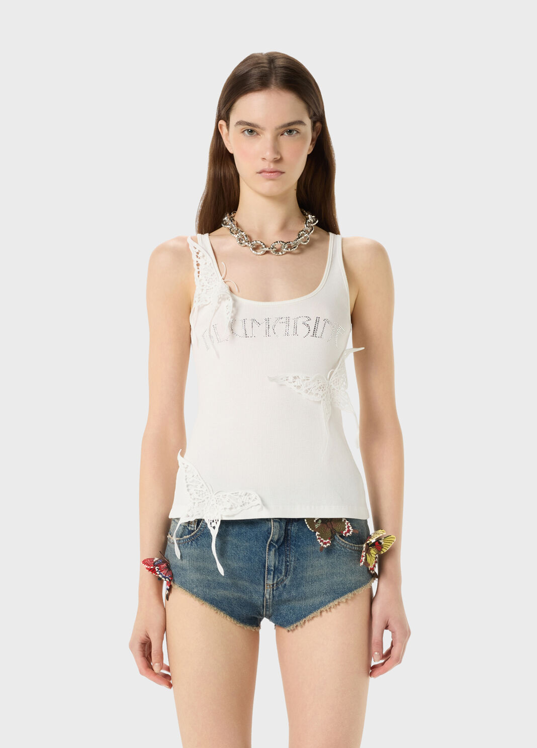 Jersey Top with Butterflies and Embroidery  Blumarine - large image number 0