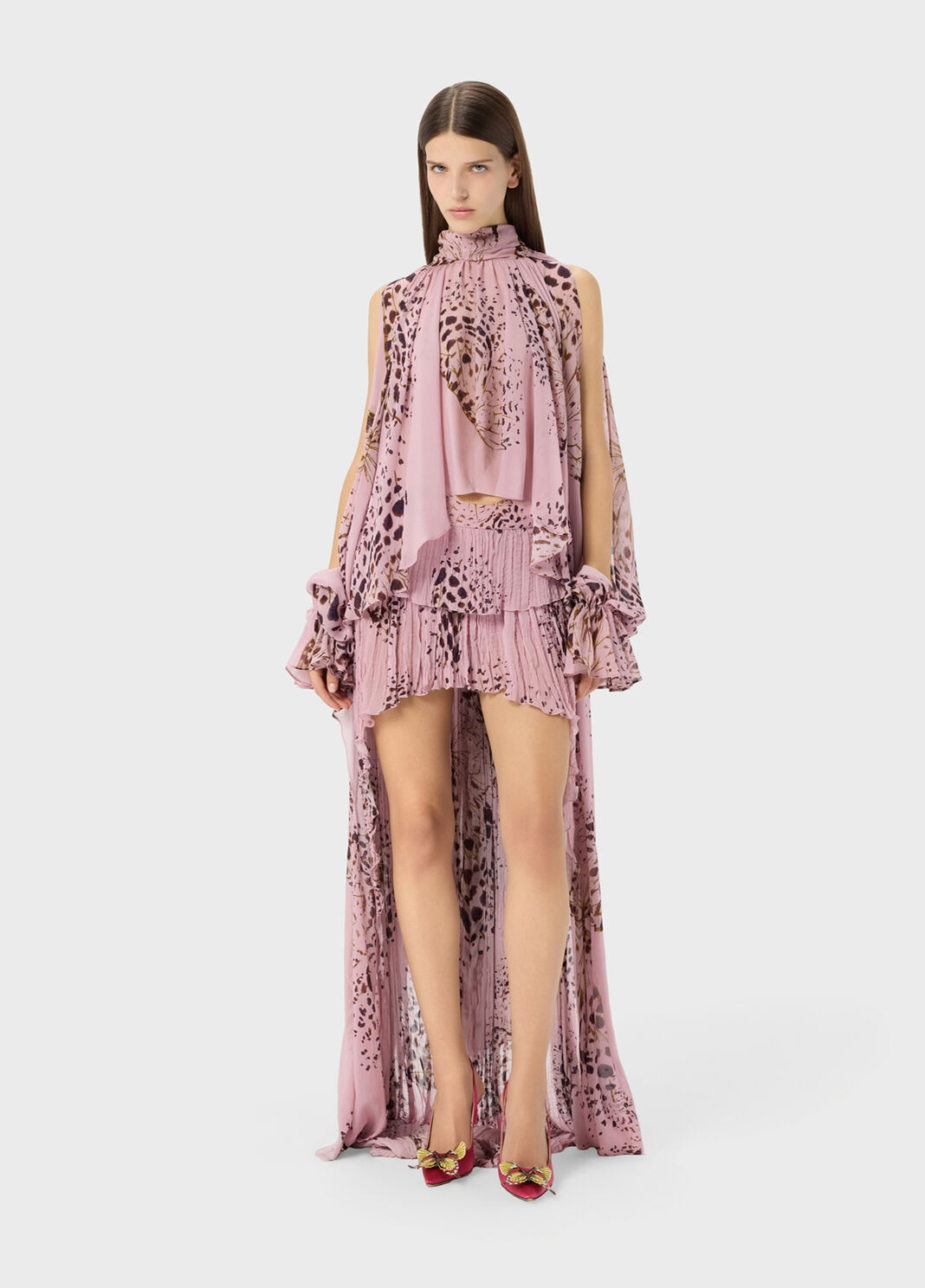 Asymmetric printed georgette blouse  Blumarine - large image number 3