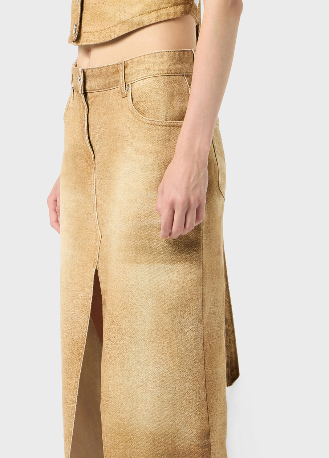 Five-pocket printed bull denim skirt  Blumarine - large image number 2