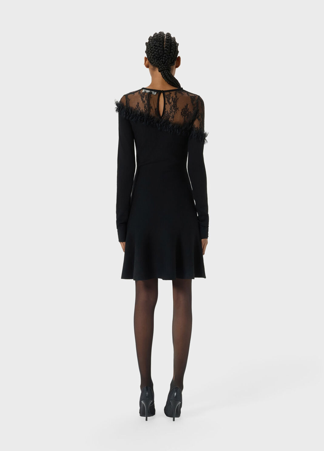 Wool dress with tulle yoke  Blumarine - large image number 1