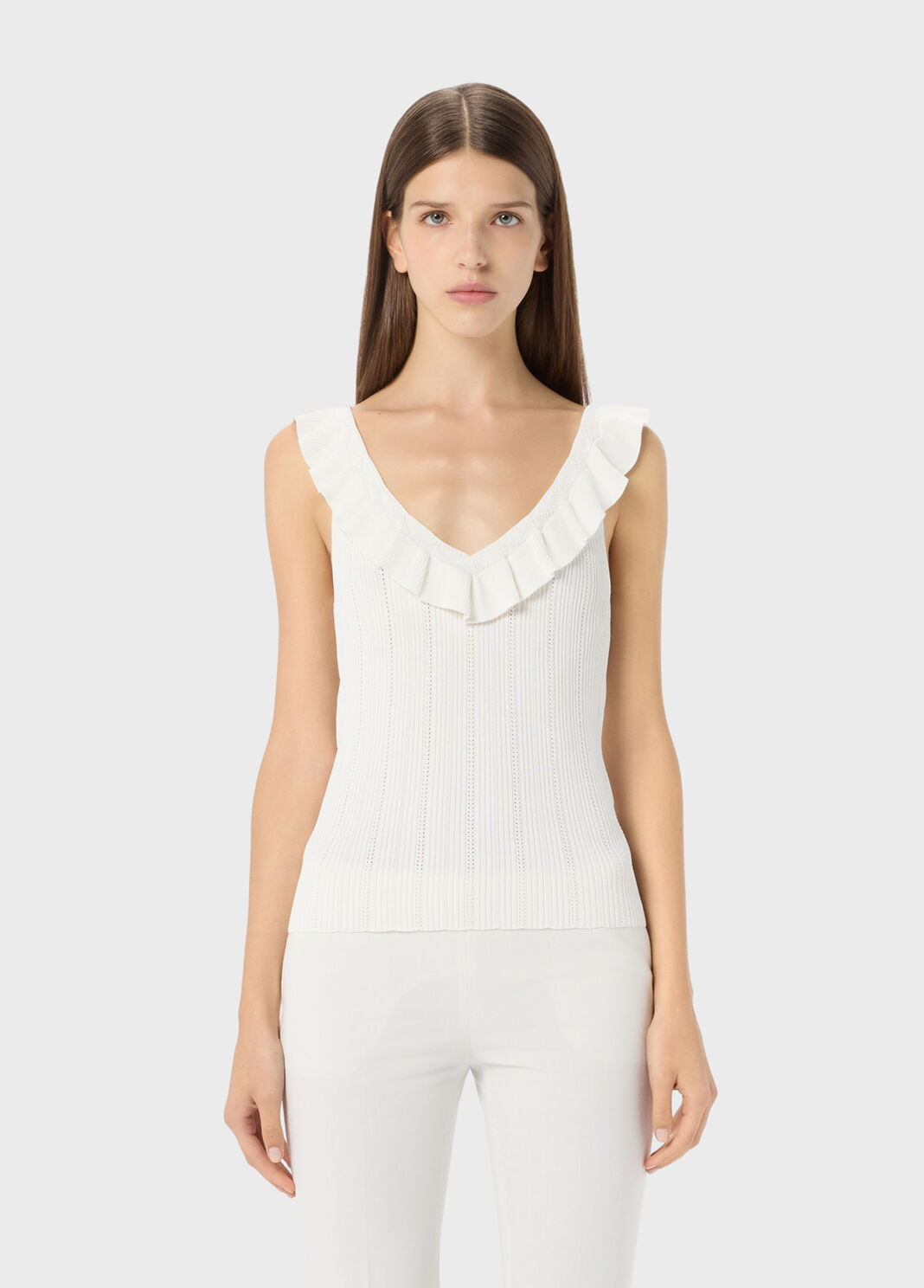 Ribbed Top with Ruffles  Blumarine - large image number 0