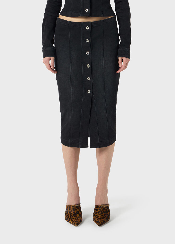 Gonna in denim con stampa logo  Blumarine - medium Gonna in denim con stampa logo  Blumarine - medium