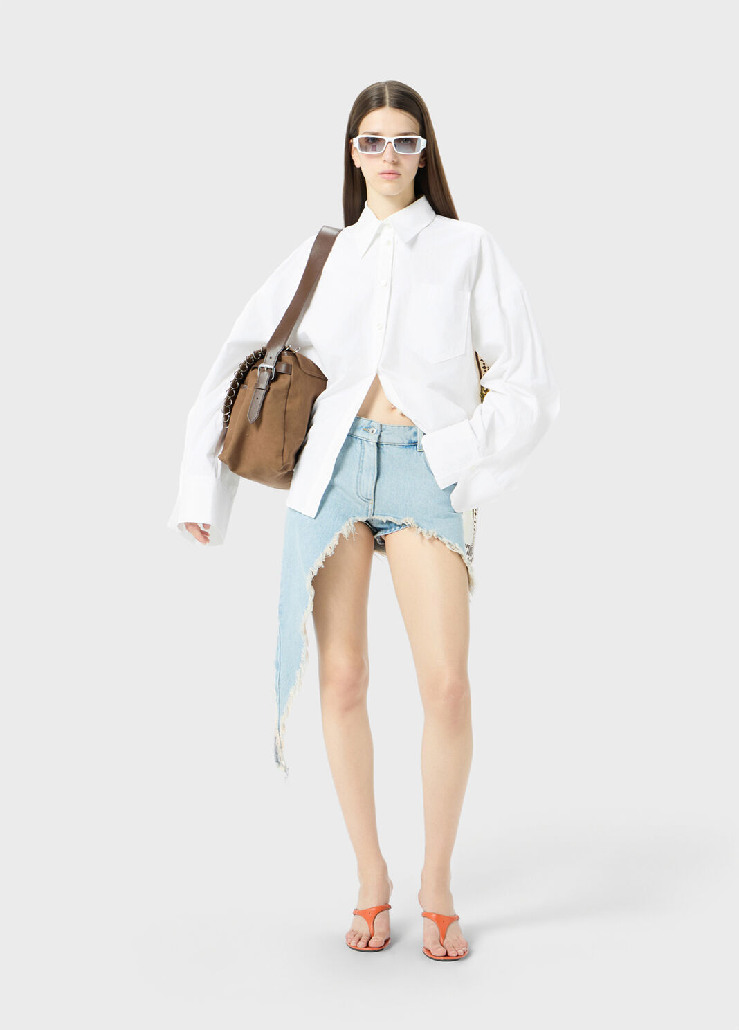 Oversized poplin shirt with print on the back  Blumarine - large image number 3