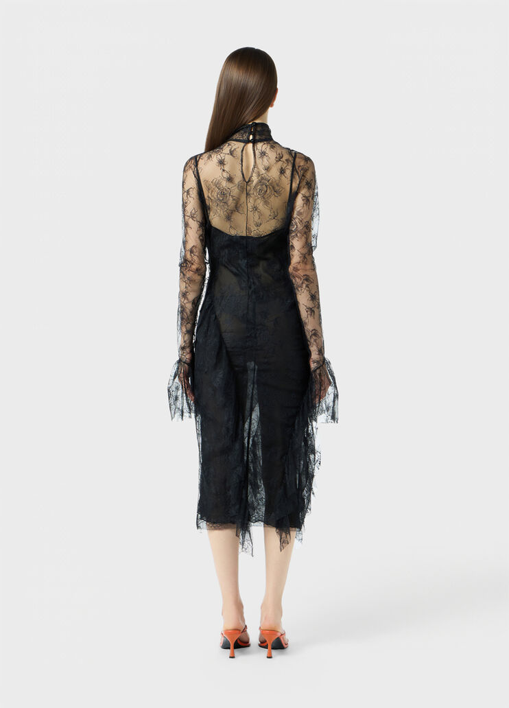 Abito midi in Pizzo Chantilly con volant  Blumarine - large image number 1