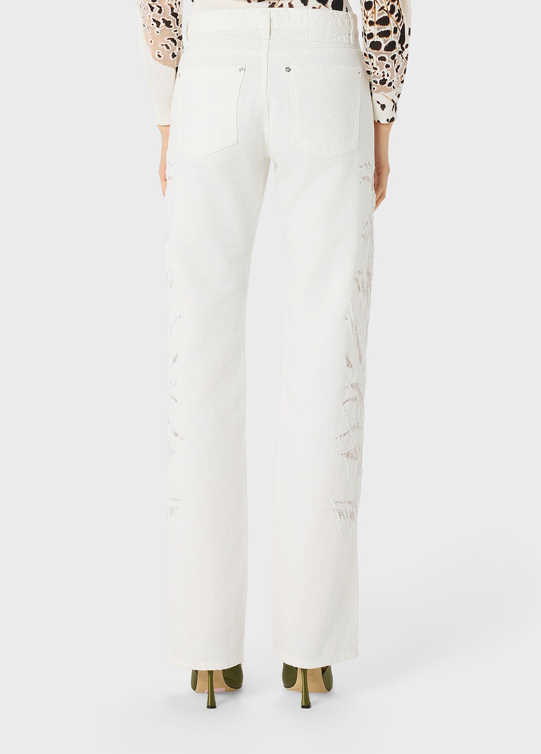 Straight leg jeans with embroidered bands  Blumarine - large image number 1
