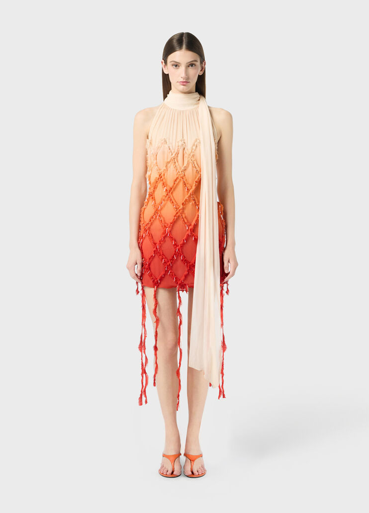 Short georgette dress with hand embroidery  Blumarine - medium