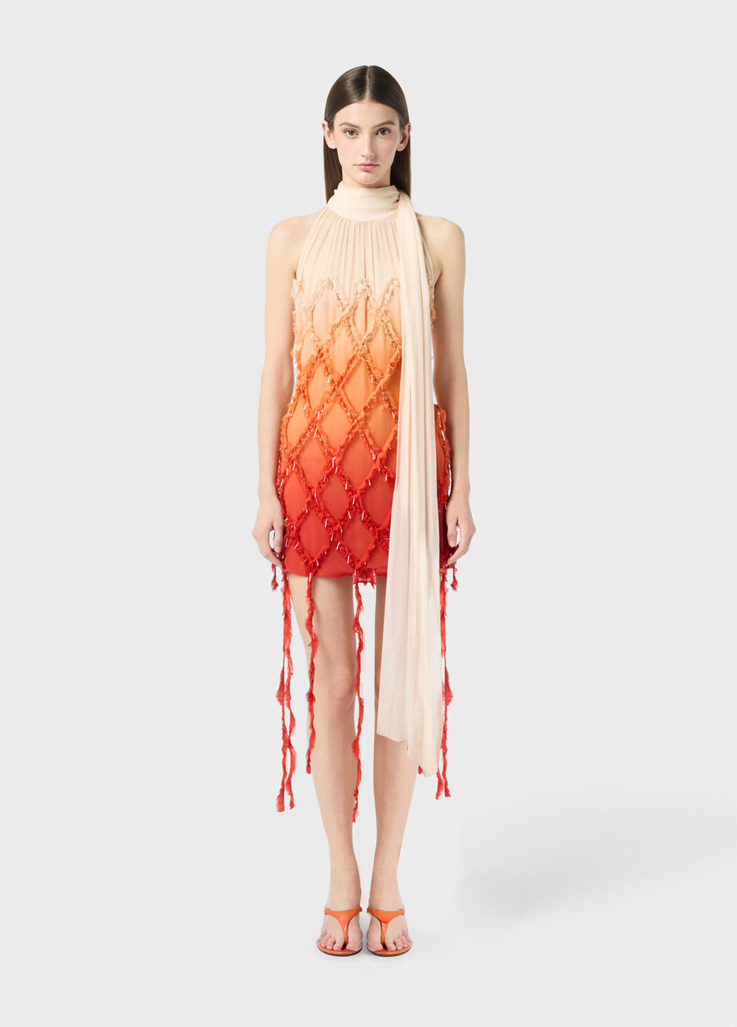 Short georgette dress with hand embroidery  Blumarine - large image number 0