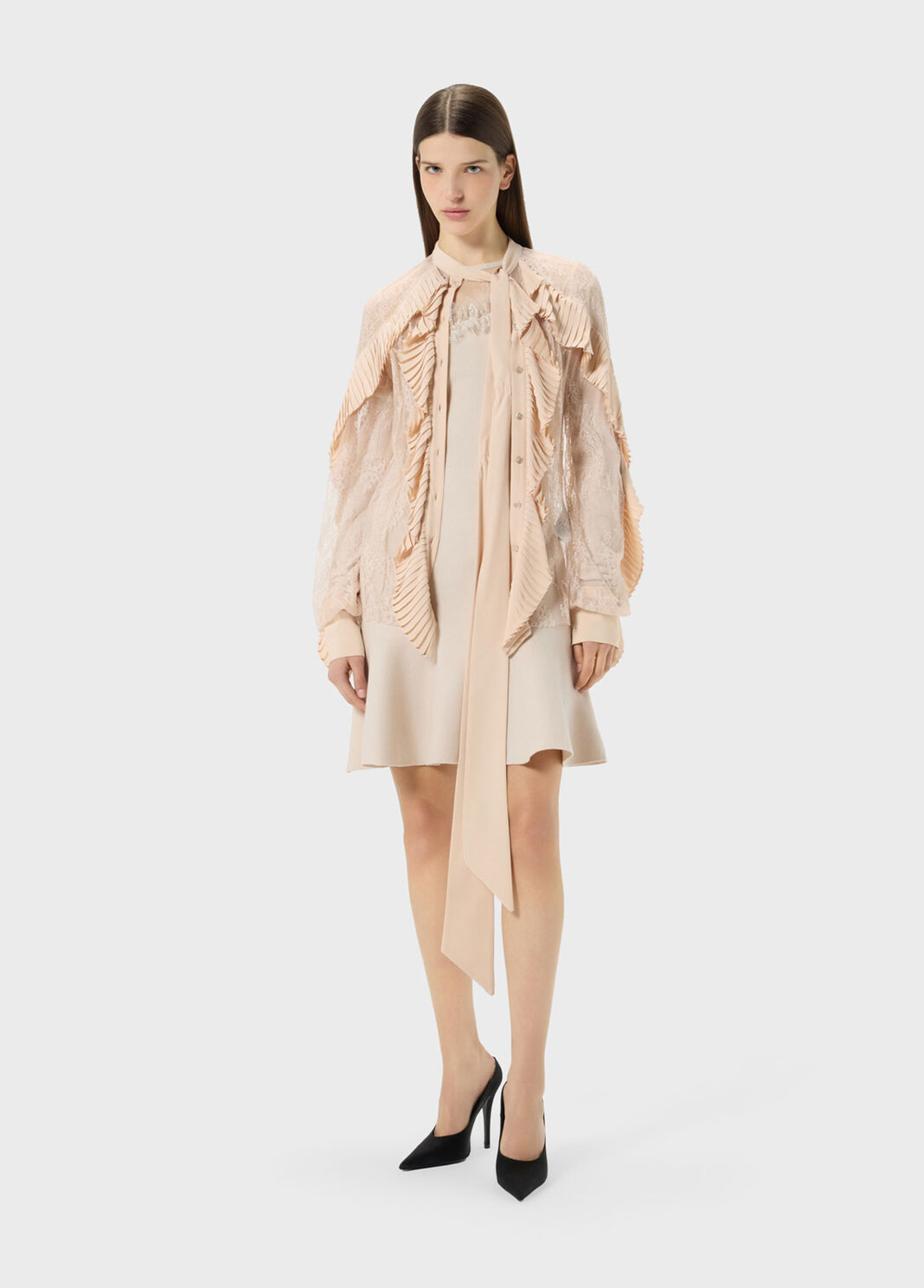 Lace shirt with pleated flounce  Blumarine - large image number 3