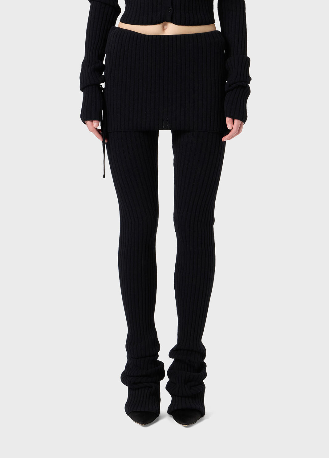 Knit leggings with cut-outs and laces  Blumarine - large image number 0