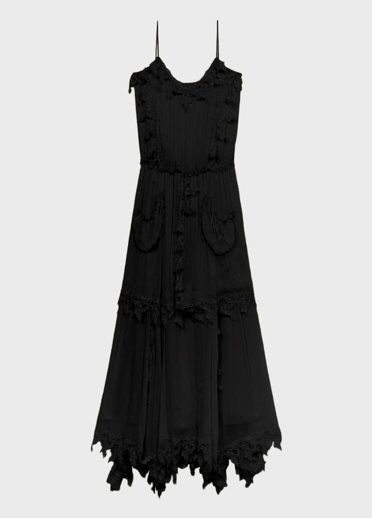 Long crepon dress with lace detailing  Blumarine - medium
