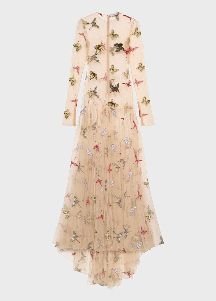 Long tulle dress with embroidery and appliqu&eacute;s  Blumarine - medium