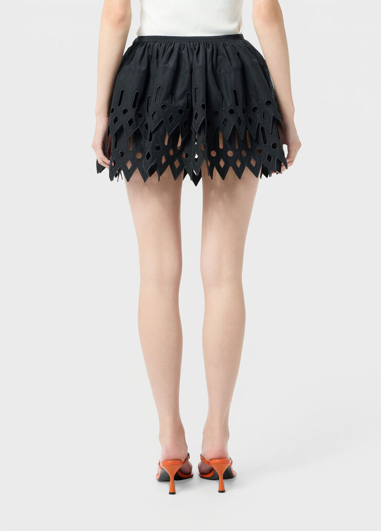 Short taffeta skirt with ruffle and embroidery  Blumarine - large image number 1