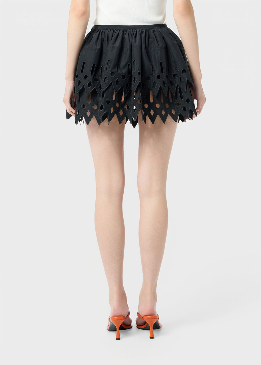 Short taffeta skirt with ruffle and embroidery  Blumarine - large image number 1