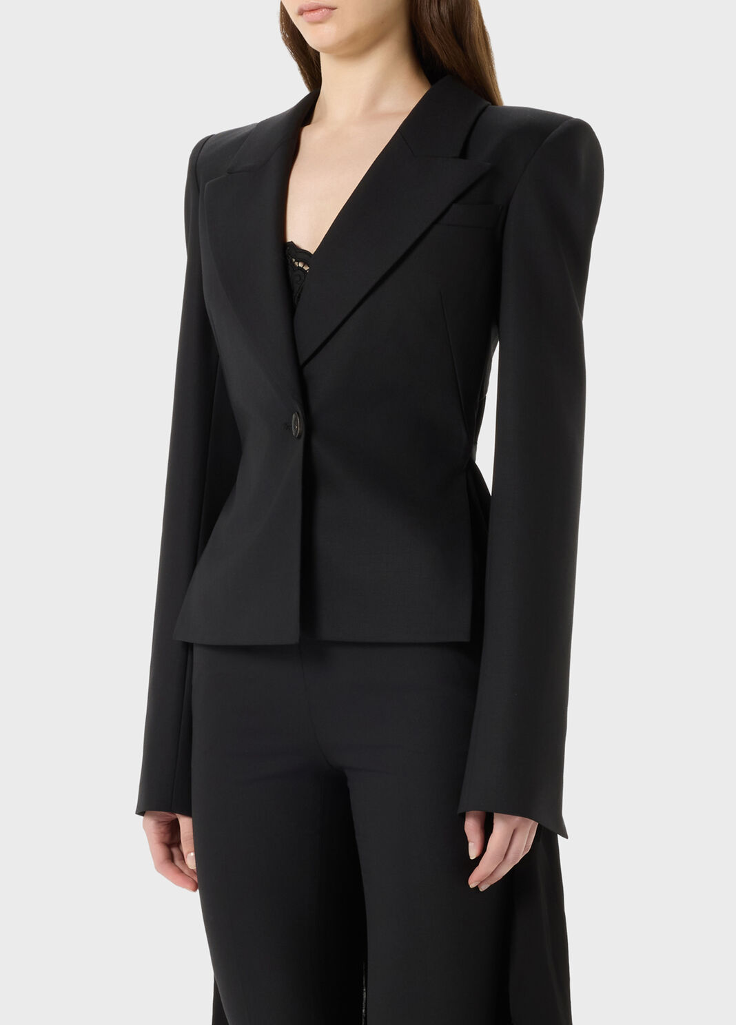 Jacket in compact fabric with tulle train  Blumarine - large image number 2