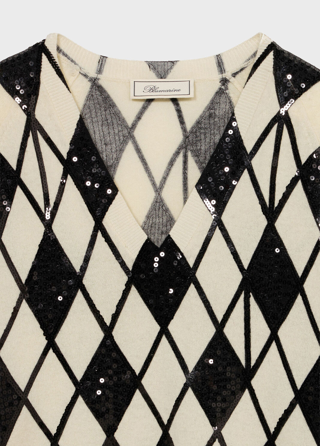 Diamond-knit wool and cashmere jumper with sequins  Blumarine - large image number 6