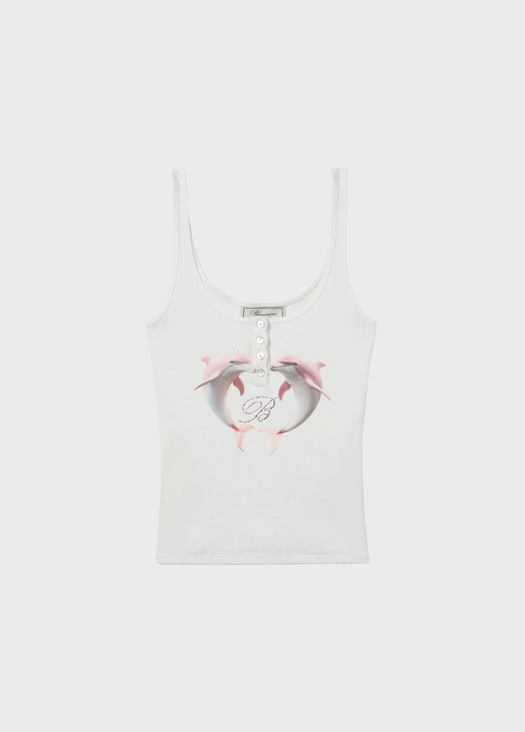 Ribbed top with dolphin print and embroidery  Blumarine - large image number 4