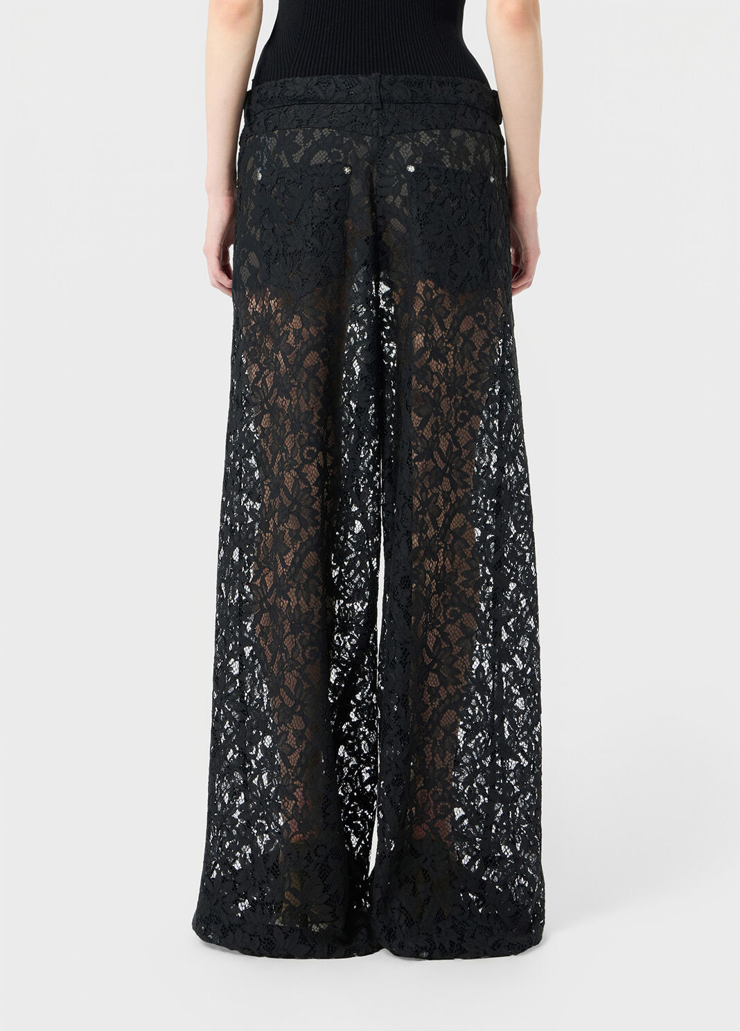 Superwide-leg pants in r&eacute;brod&eacute; lace  Blumarine - large image number 1