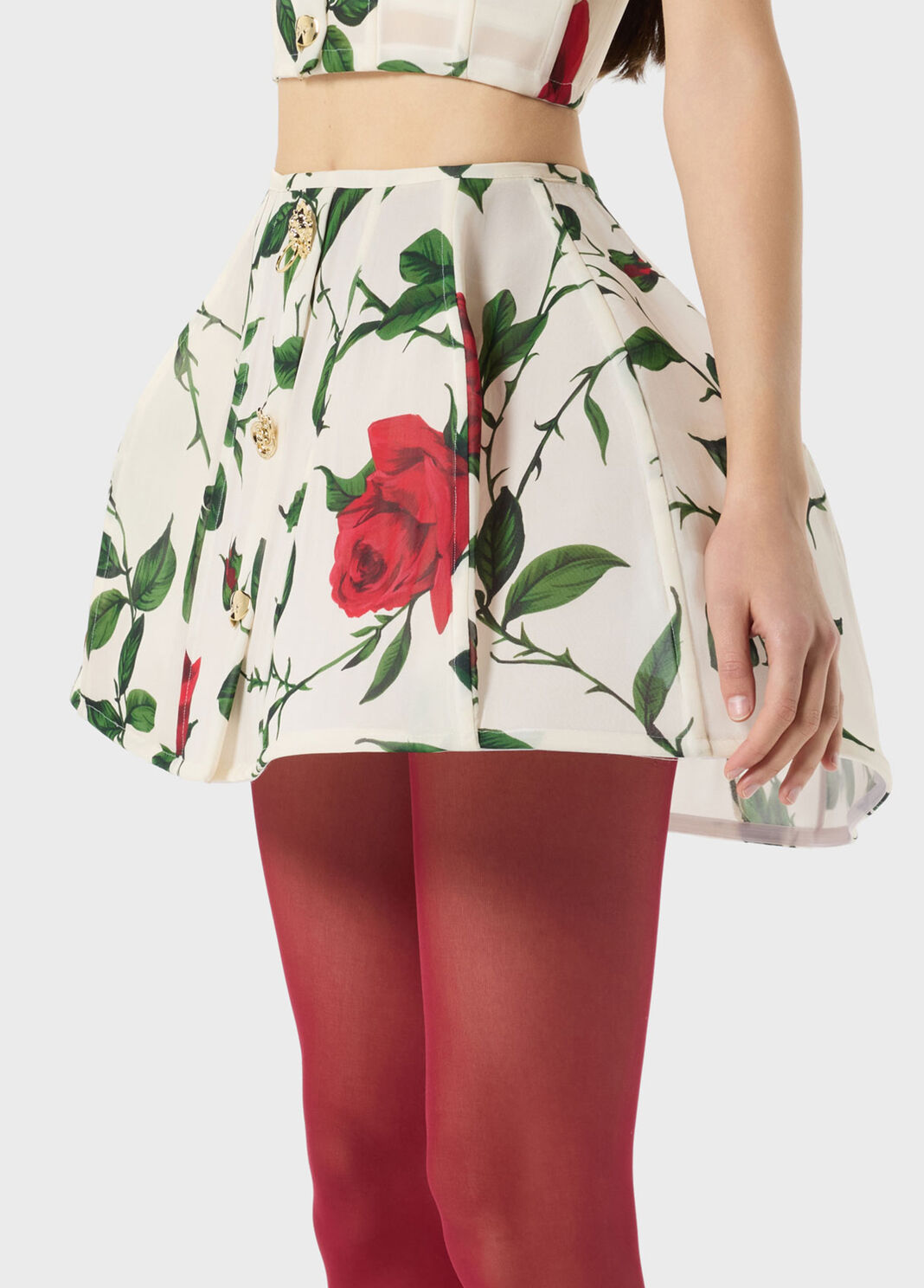 Short printed skirt with bejewelled buttons  Blumarine - large image number 2