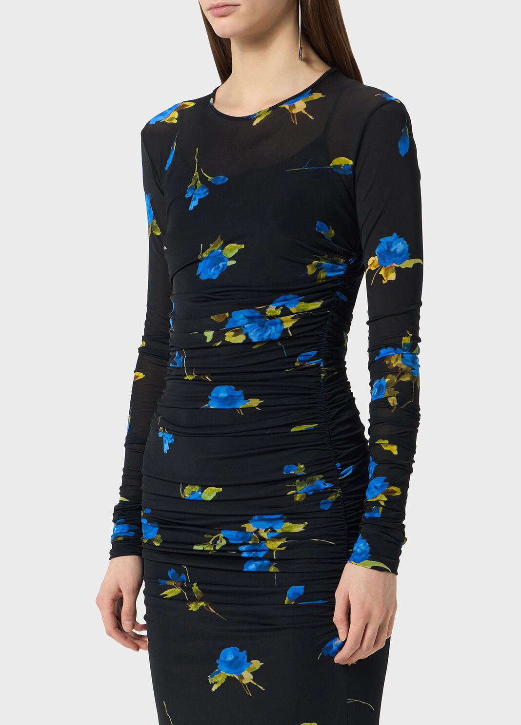 Long second skin jersey dress with rose print  Blumarine - large image number 2