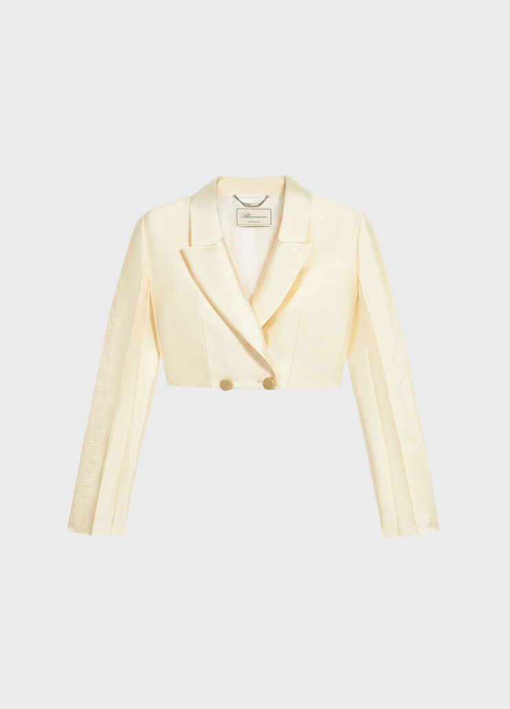Double-breasted cropped jacket with lace  Blumarine - medium