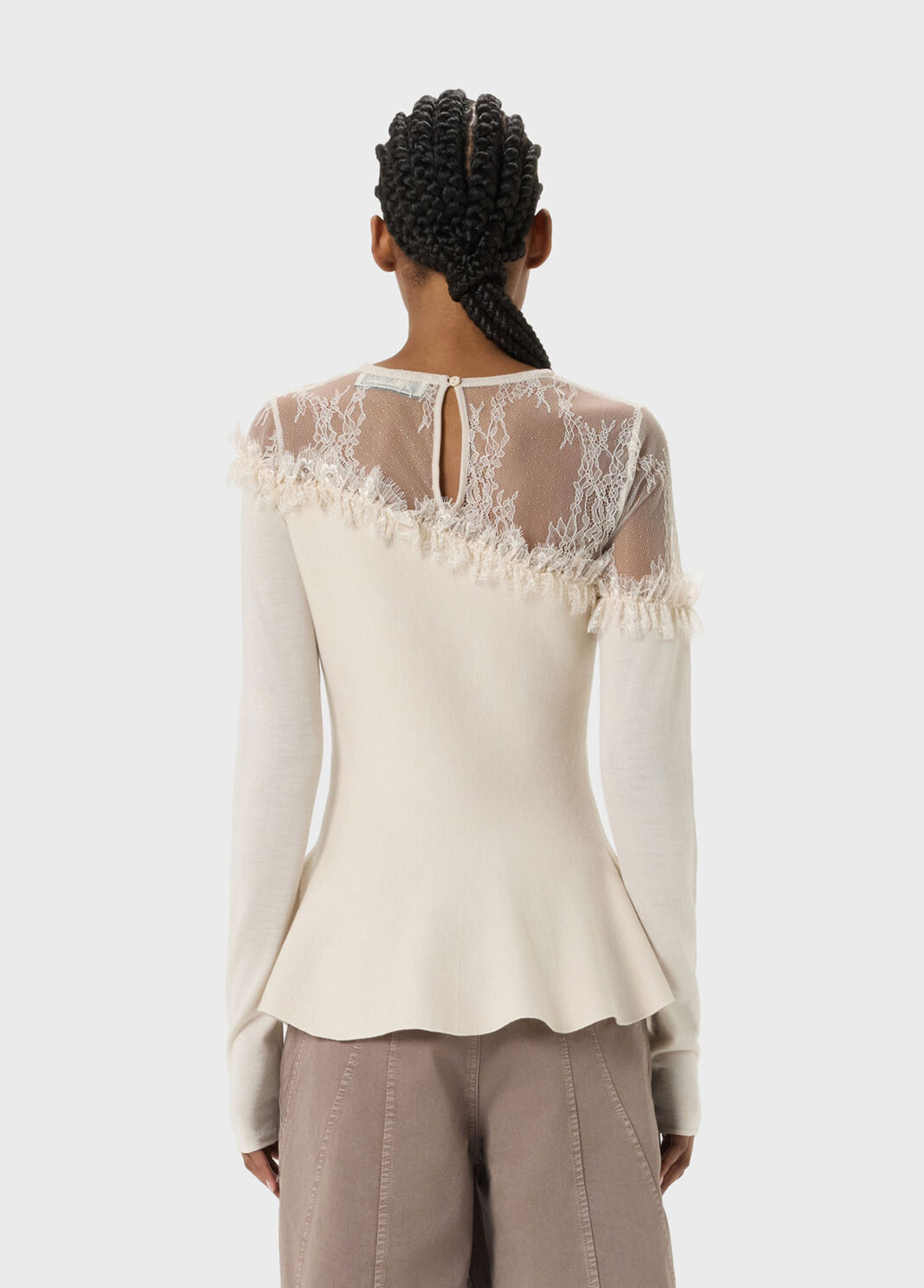 Wollpullover mit T&uuml;ll-Passe  Blumarine - large image number 1