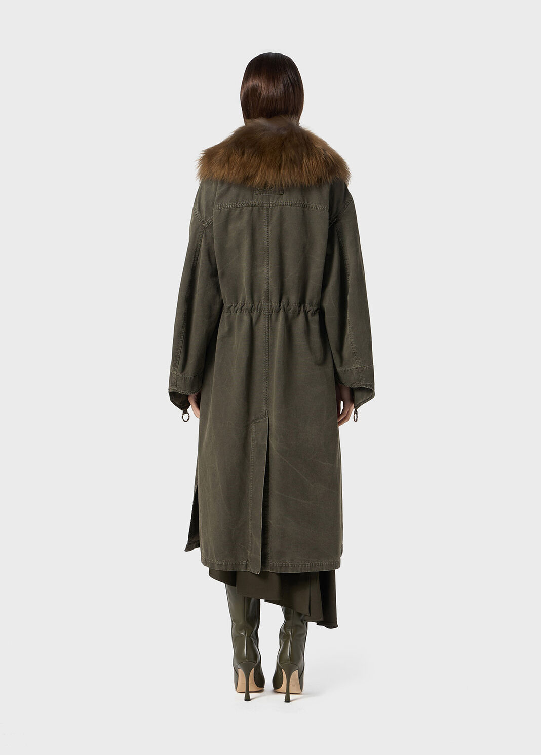 Canvas parka jacket with faux fur collar  Blumarine - large image number 1