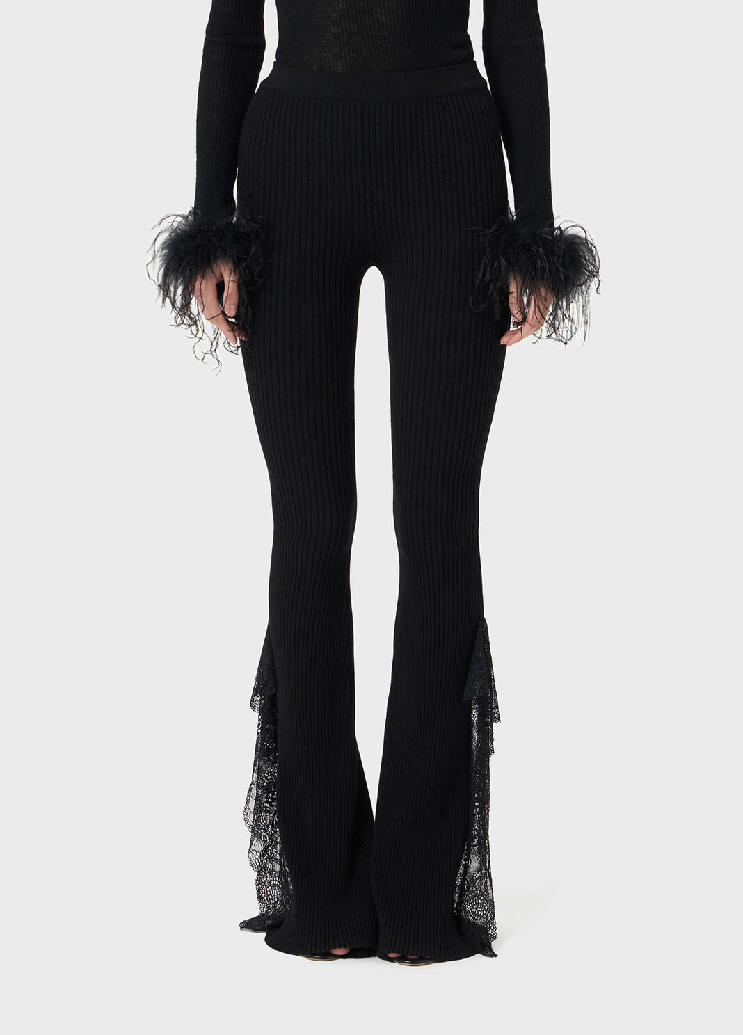 Pantaloni in maglia con volant in pizzo  Blumarine - large image number 0