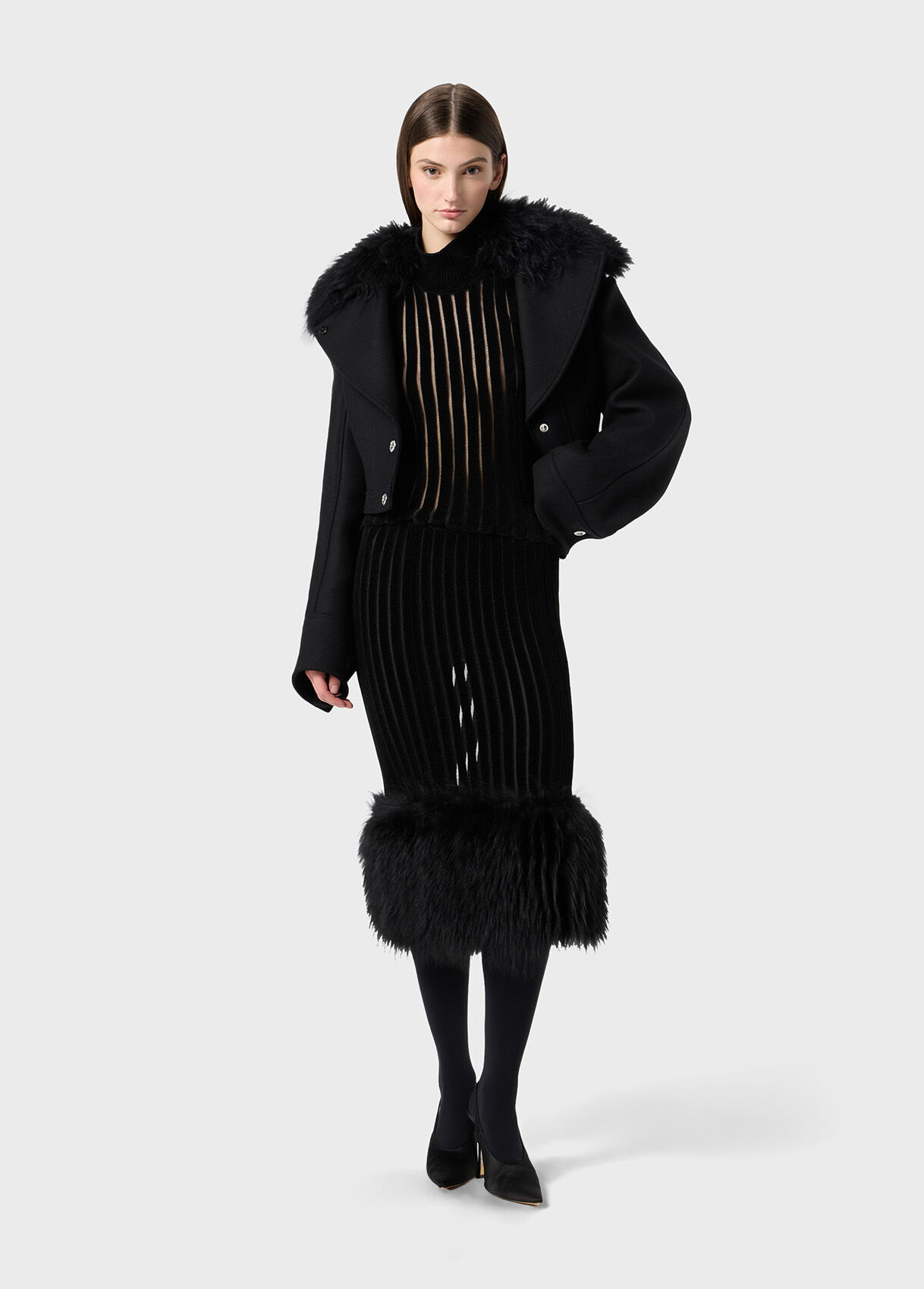 Wool coat with fur - Blumarine